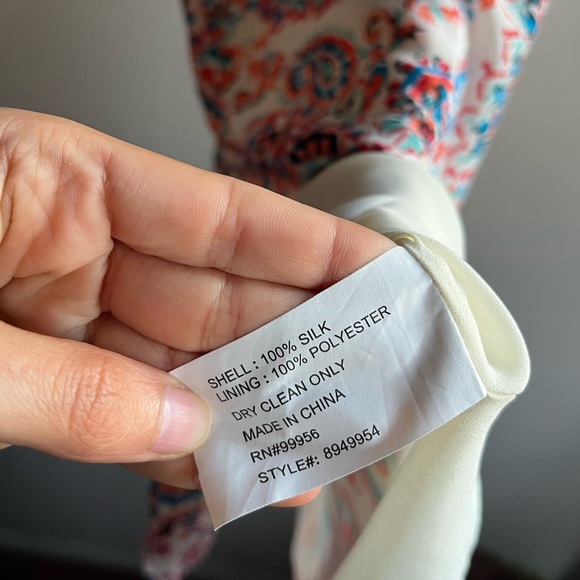 NWT Shoshanna 100% SILK Paisley Midi Dress - 4 - Picture 5 of 7